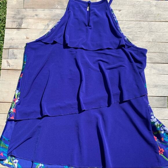 Worthington Blue Floral Top Size Petite Small - Picture 6 of 7